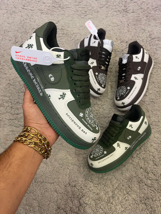 Air force CHROME HEARTS verdes y blancas