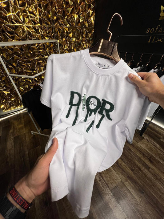 Camiseta Dior blanca logo verde