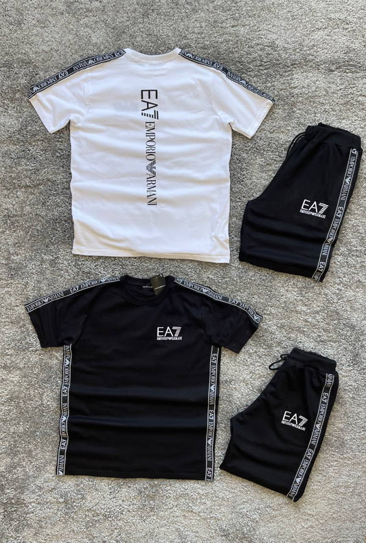 Conjunto verano armani negra logo blanca