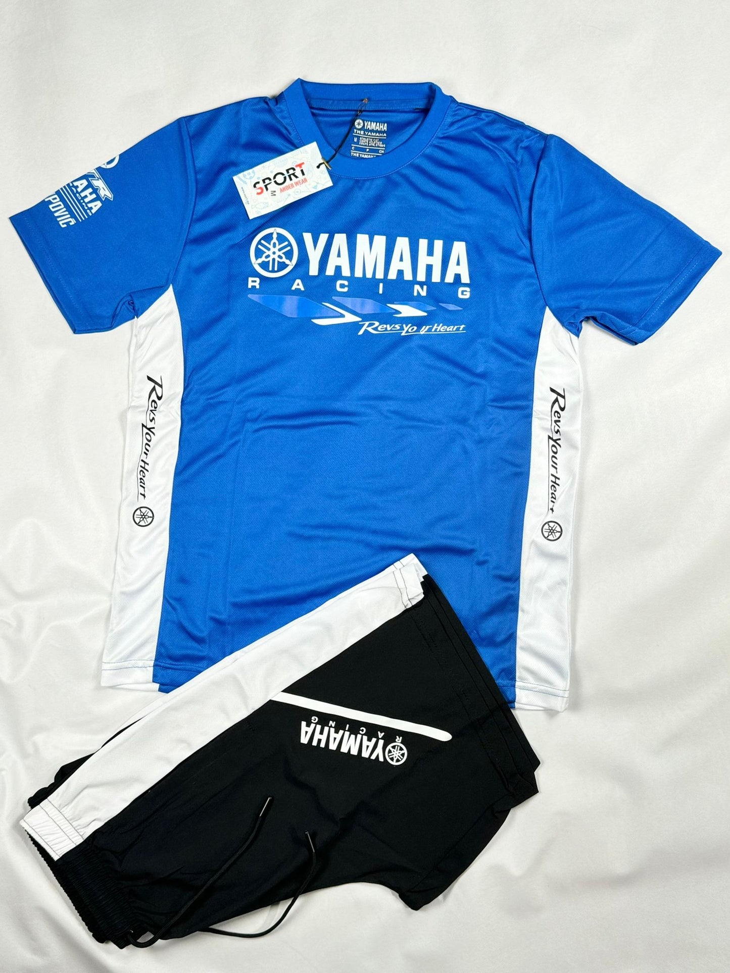 Conjunto Yamaha azul logo blanco