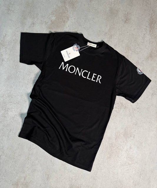 Camiseta Moncler negro logo blanco