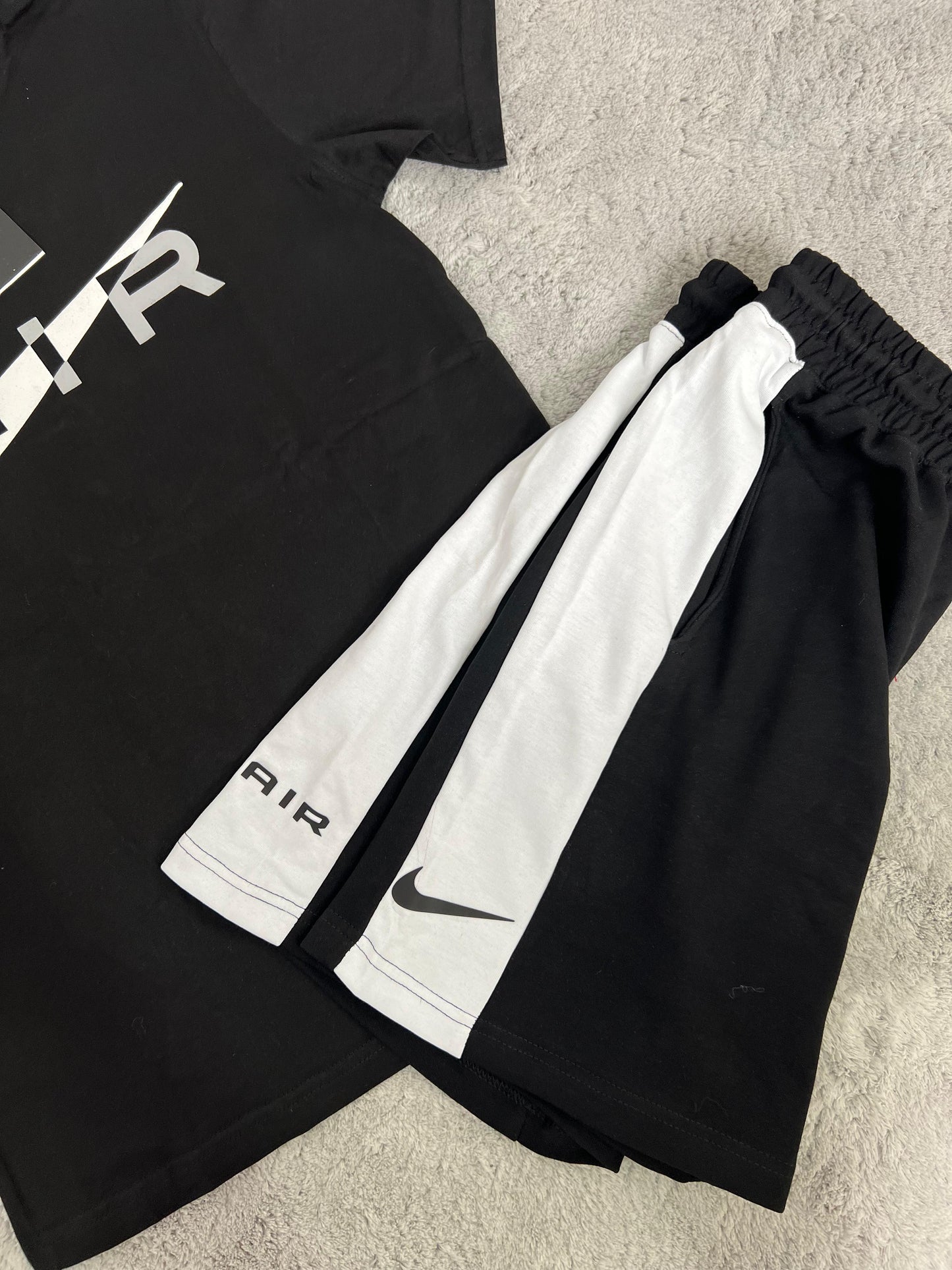 Conjunto corto nike negro y blanco