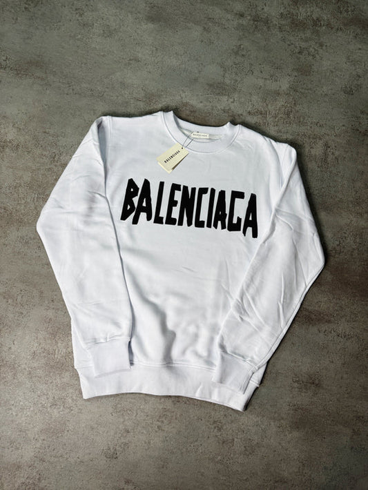 Sudadera BALENCIAGA blanco logo negro letras