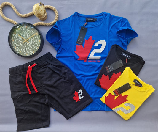 Conjunto DSQUARED2 azul logo blanco y rojo