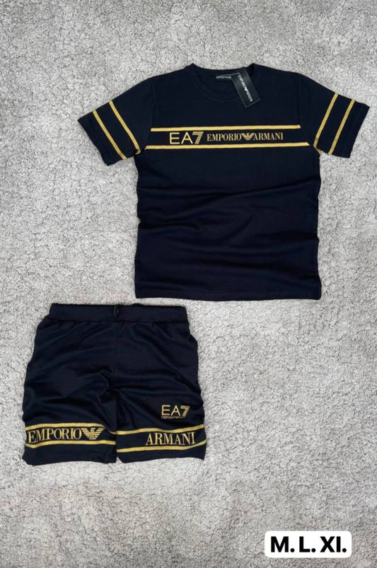 Conjunto verano armani negro logo dorado