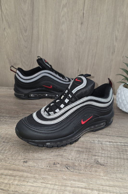 Air max 97 negra logo rojo