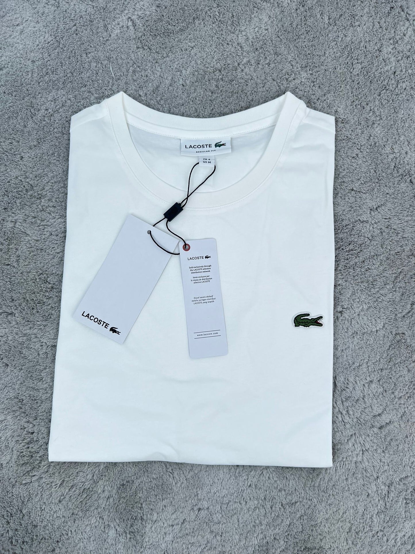 CAMISETA LACOSTE BLANCO LOGO VERDE