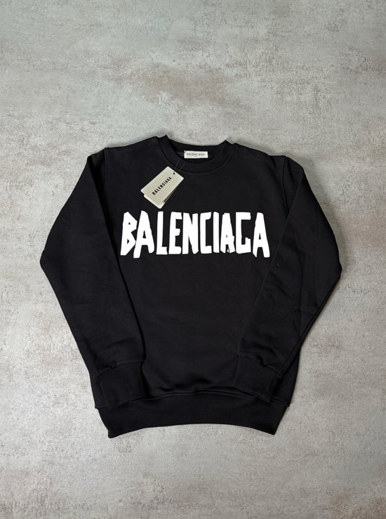 Sudadera BALENCIAGA negro logo blanco letras