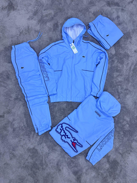 Chandal LACOSTE azul logo verde logo grande en espalda