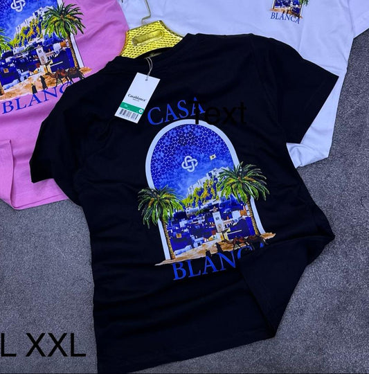 Camiseta Casablanca negro logo palmeras