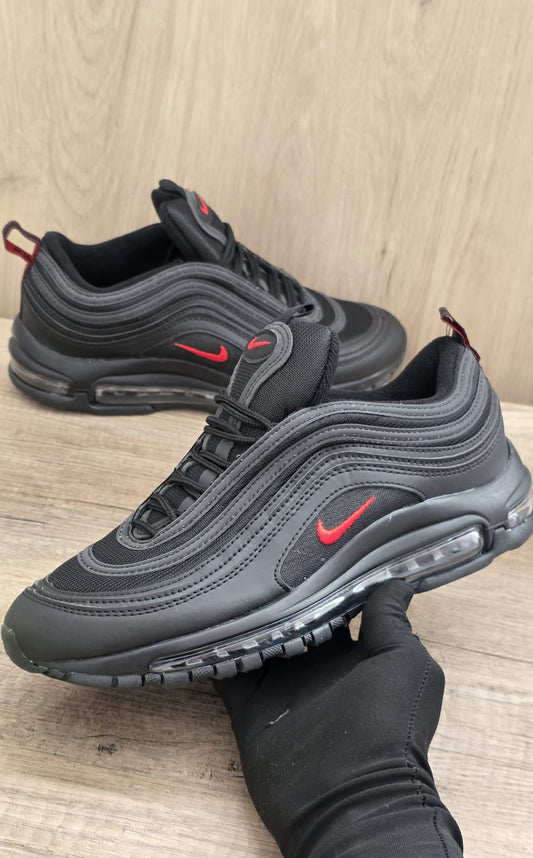 Air max 97 negra logo rojo