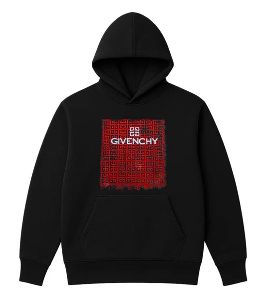 Sudadera GIVENCHY negro logo blanco detalles rojos