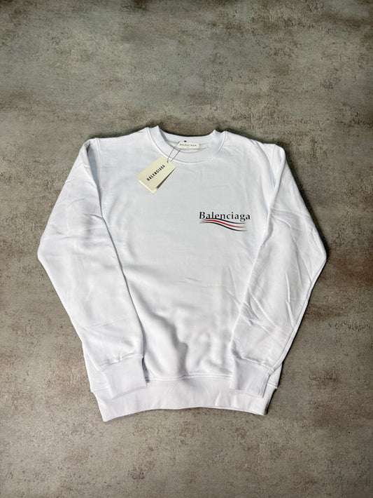 Sudadera BALENCIAGA blanco logo negro detalles rojos y negros