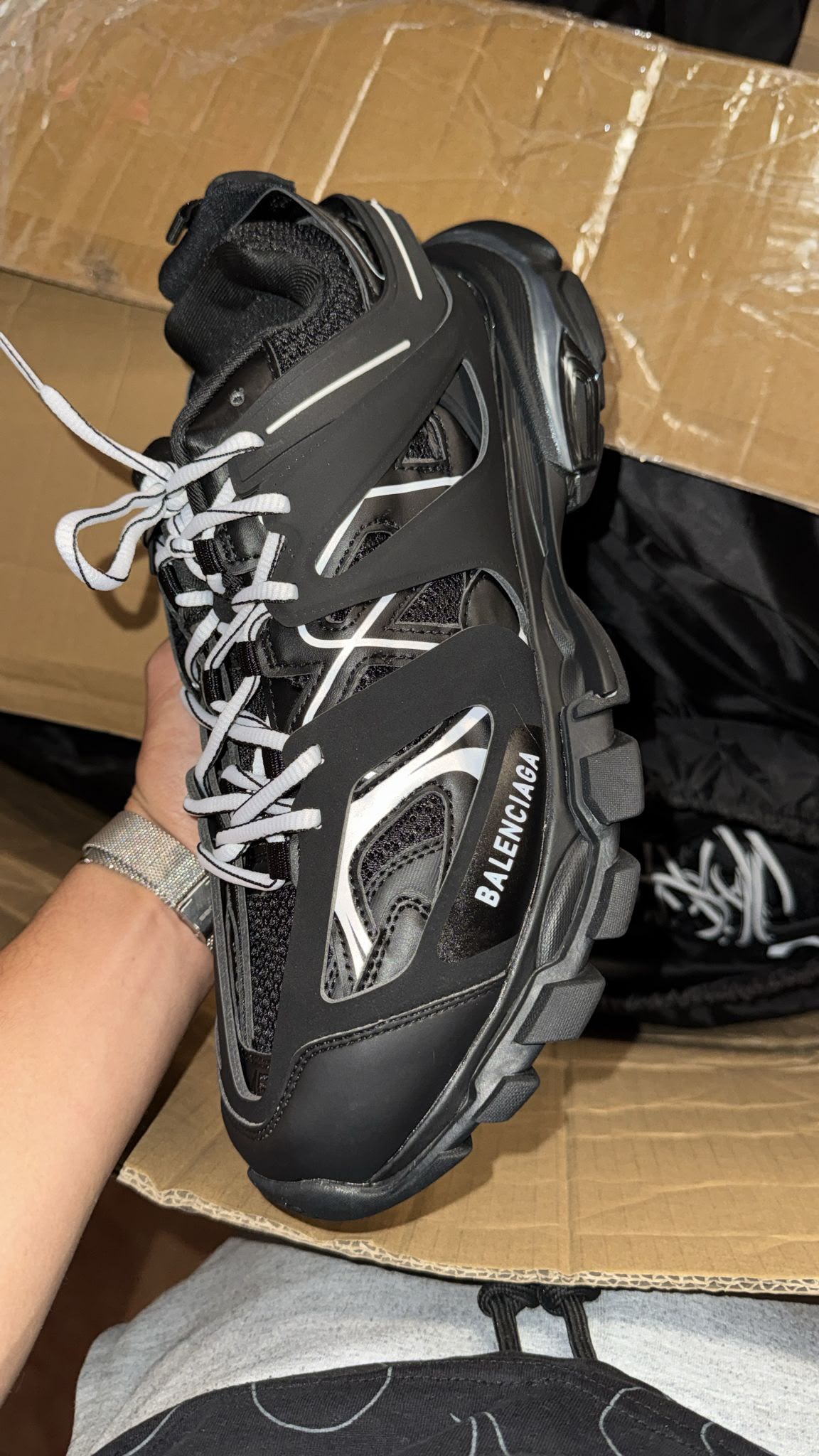 Balenciaga track negras logo blanco