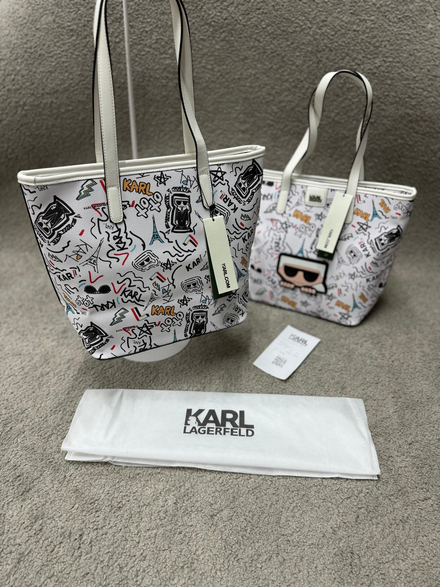 Bolso Karl Lagerfeld blanca logos