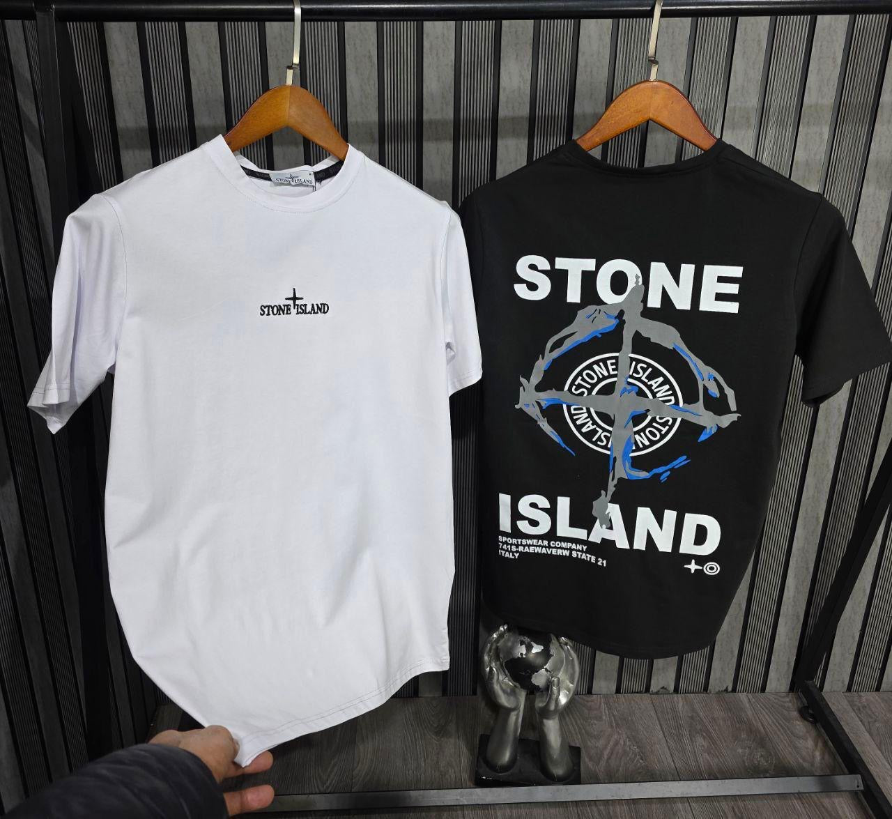 Camiseta STONE ISLAND blanco logo negro