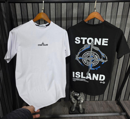 Camiseta STONE ISLAND blanco logo negro