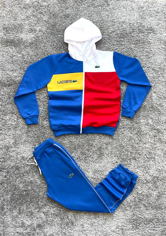 CHANDAL LACOSTE AZUL tricolor con capucha
