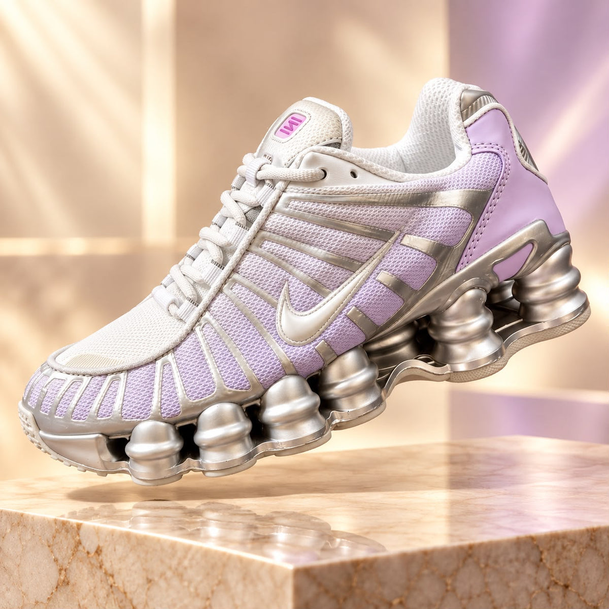 Shox moradas detalles grises logo blanco