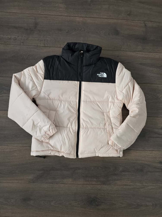 Abrigo north face negro mujer rosa