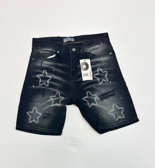 Pantalon corto amiri logos blancos