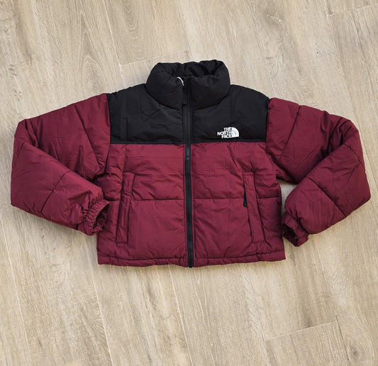 Abrigo the north face mujer negro burdeos