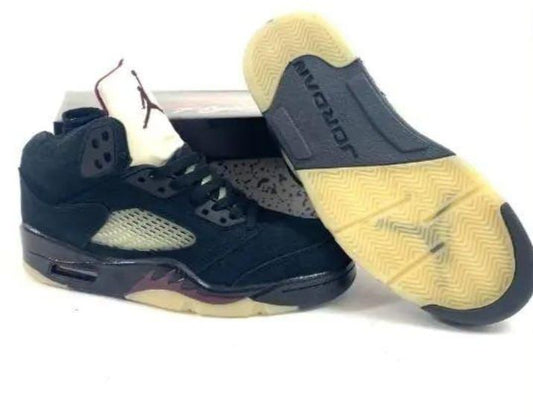 Jordan 5 negras y burdeos