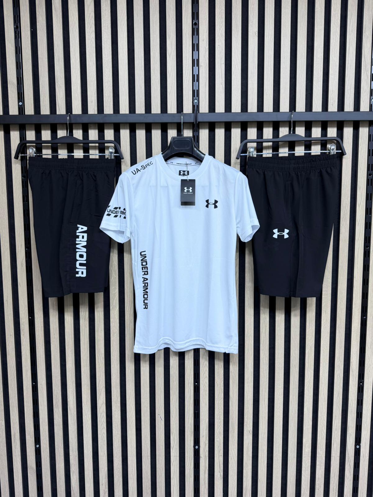 Conjunto under armour blanco logo negro