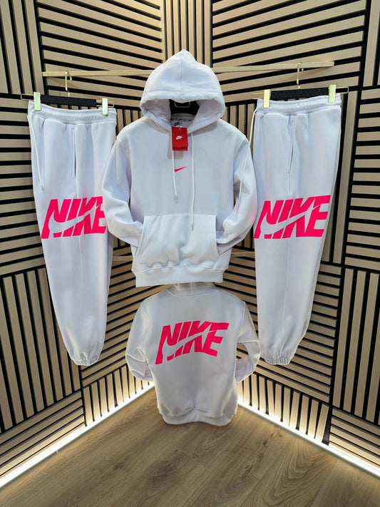 Chandal Nike blanco logo rosa