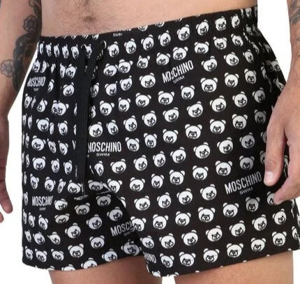 Bañador MOSCHINO negro logo blanco