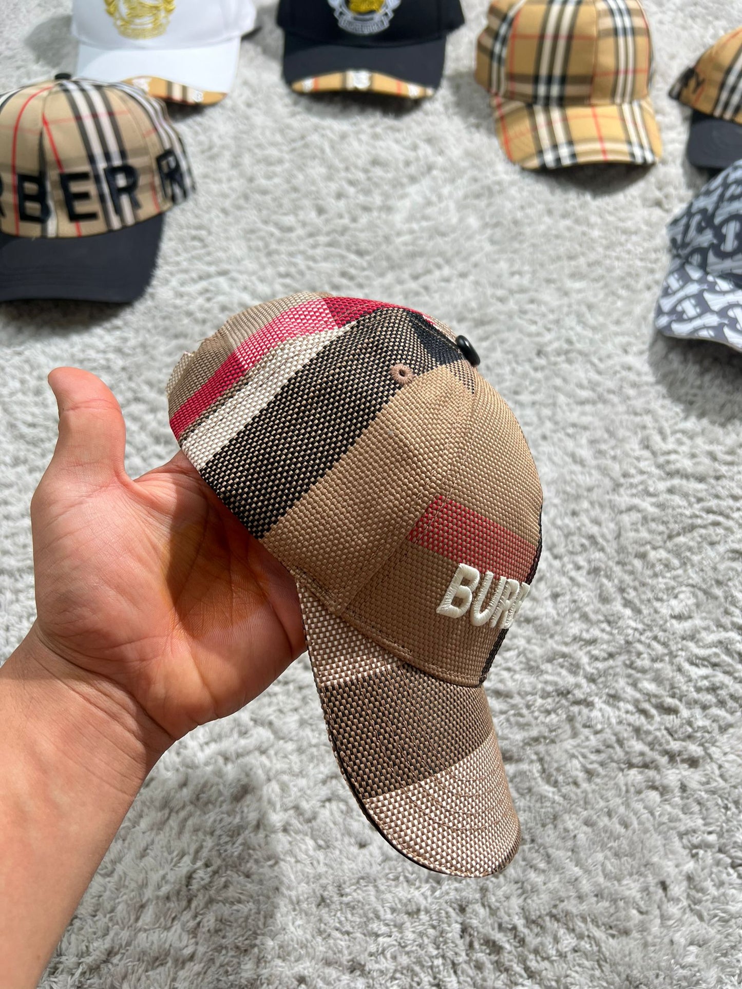 Gorra Burberry G5 marron logo beige