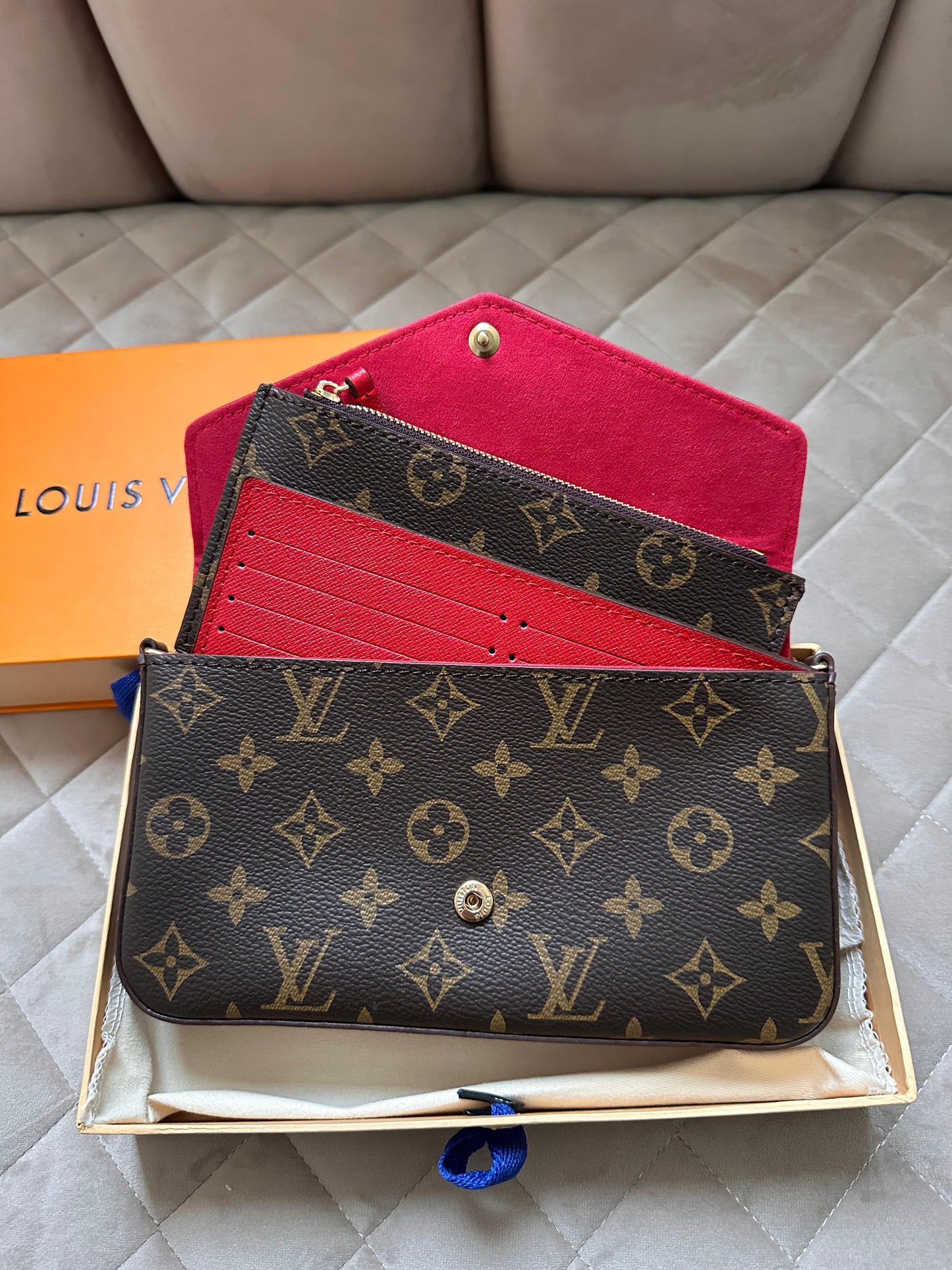 Bolso LV marron logo dorado Pochette Félicie