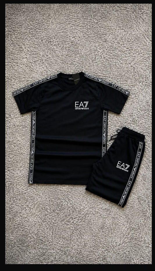 Conjunto verano armani negra logo blanca