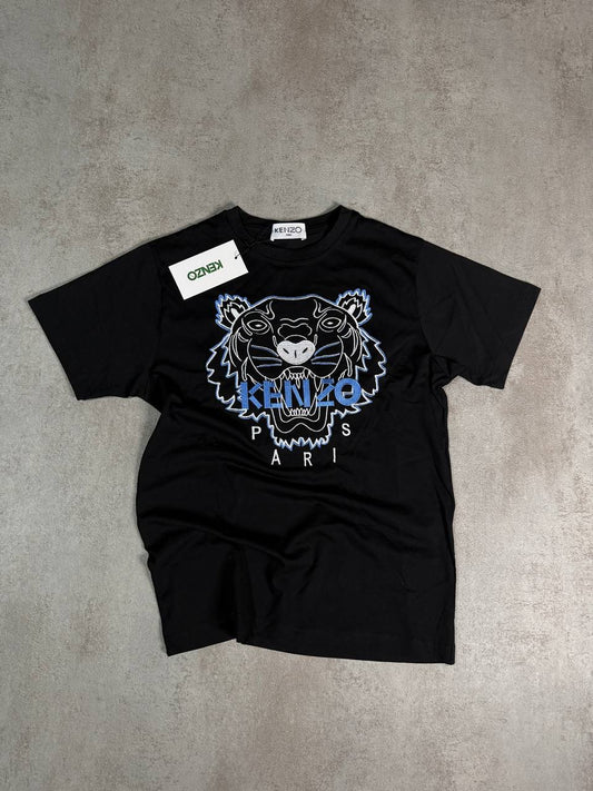 Camiseta Kenzo negro logo azul contorno blanco