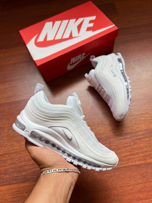 Air Max 97 blancas logo gris