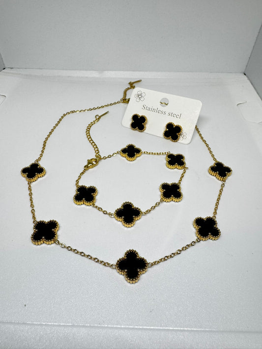 Pack de 3 Collares dorado y negro