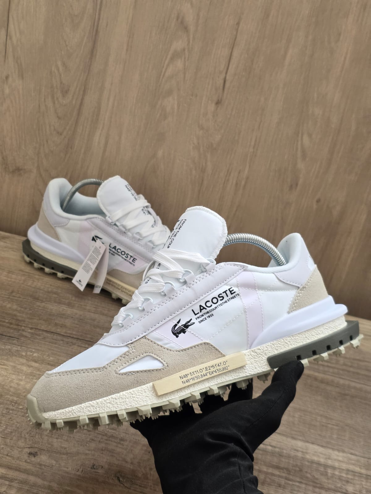 Lacoste blanca gris new