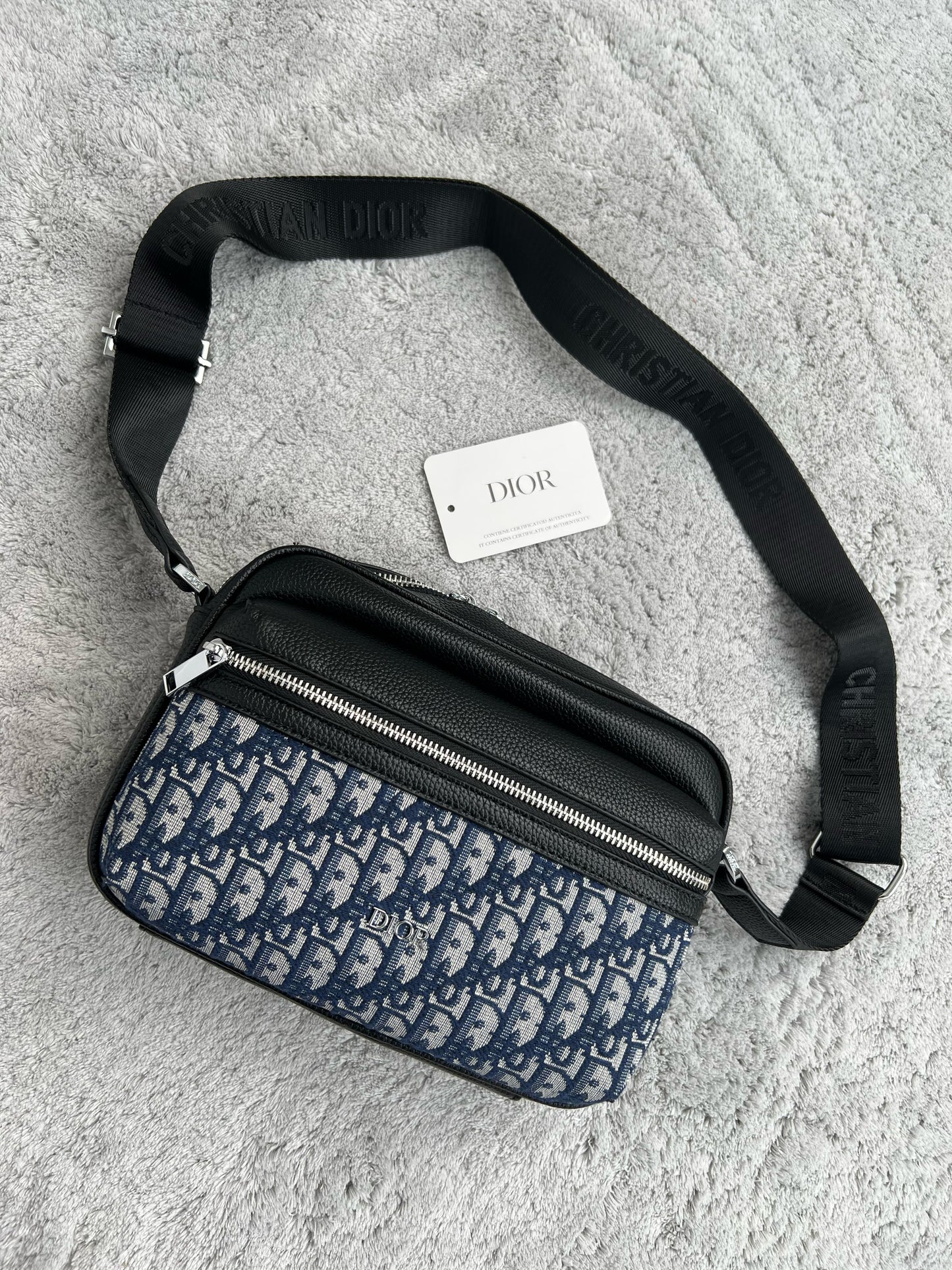 BANDOLERA DIOR azul y negra