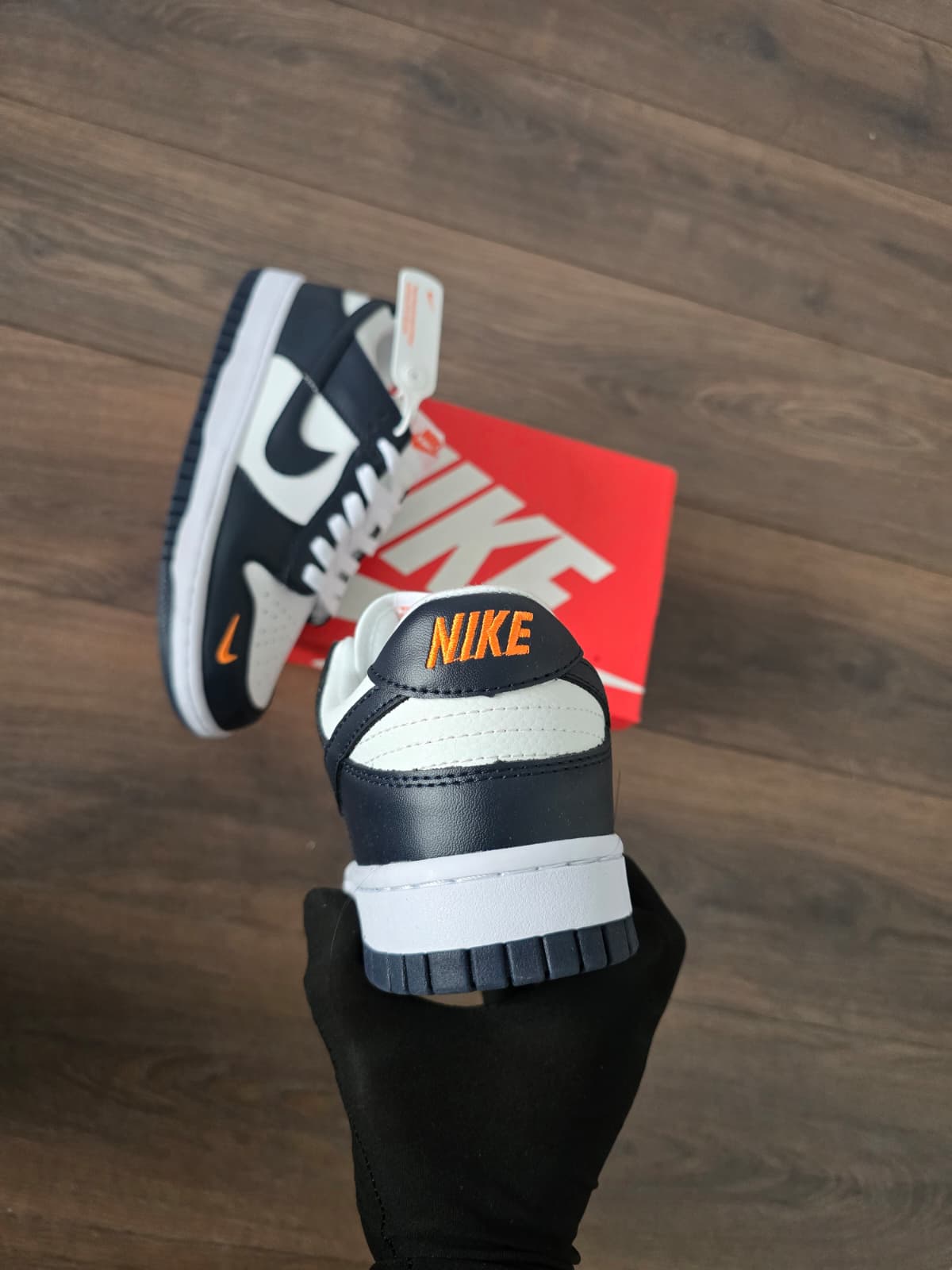 Nike dunk azul logo naranja