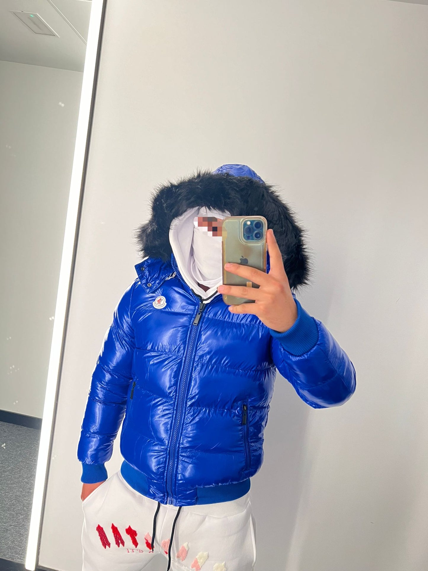 Chaqueta MONCLER azul con gorro