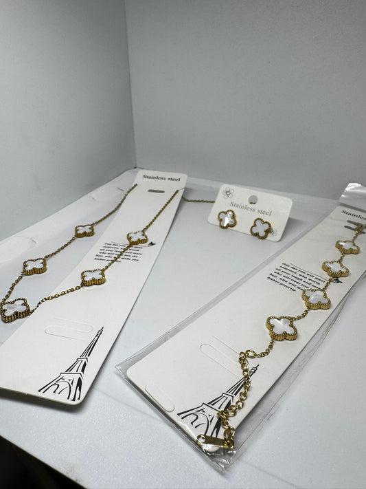 Pack de 3 Collares dorado y blanco