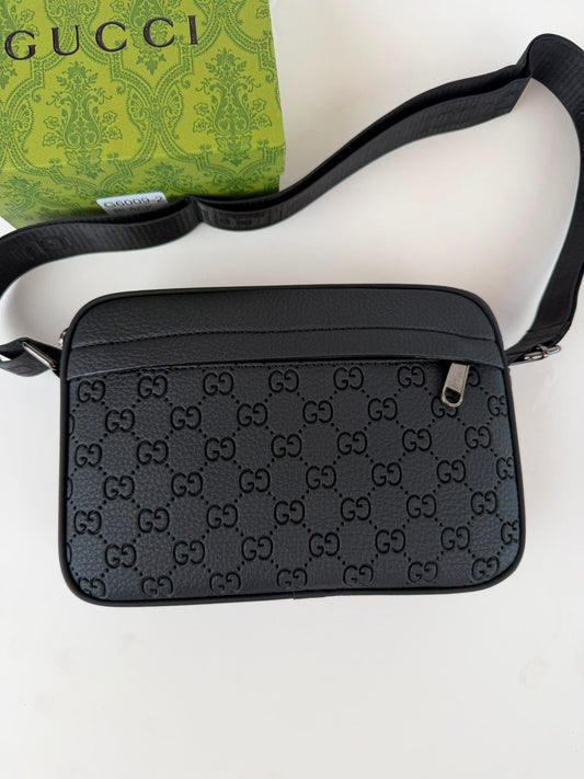 Bandolera Hombre Gucci negra logos
