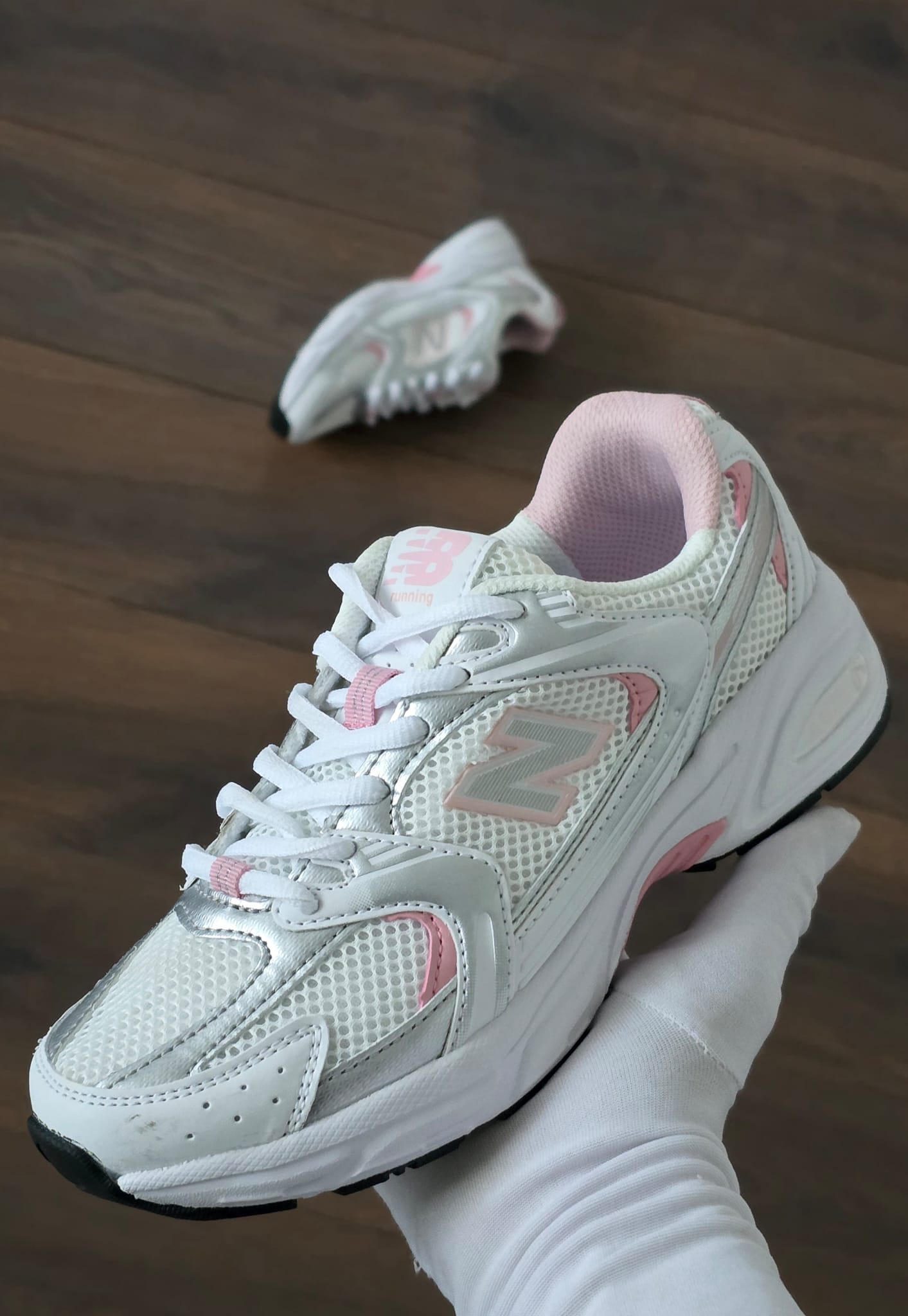 New balance 530 blanca rosa