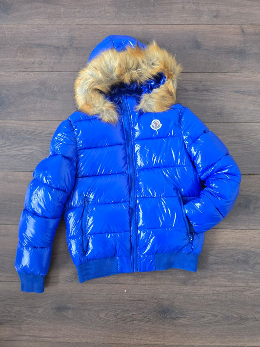 Abrigo moncler gorro azul