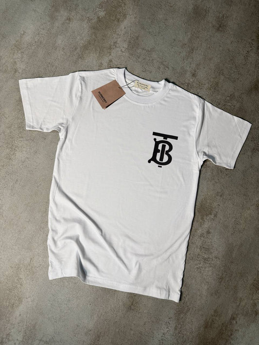 Camiseta Burberry blanco logo negro lateral