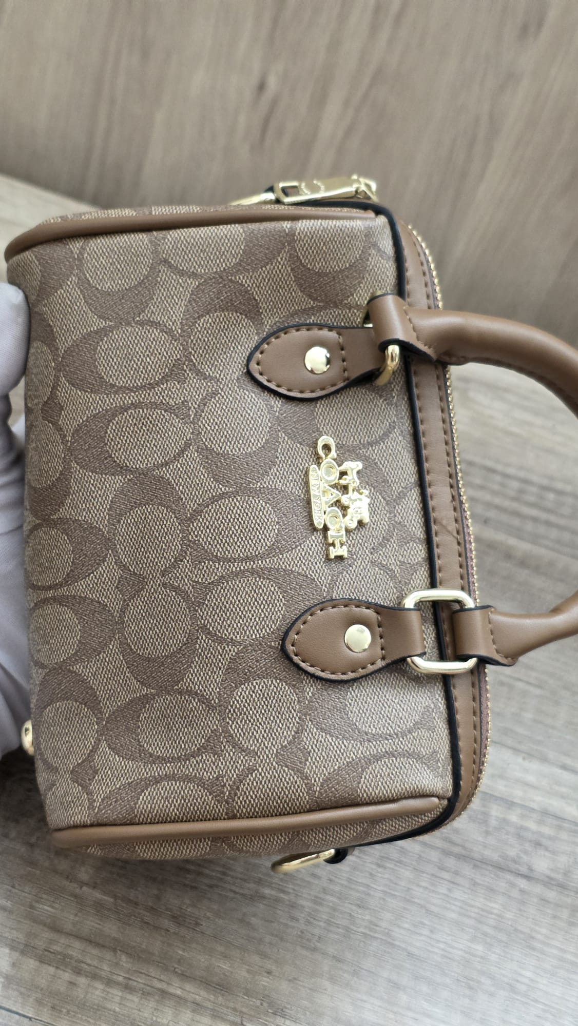 Bolso mini Coach Marron piel