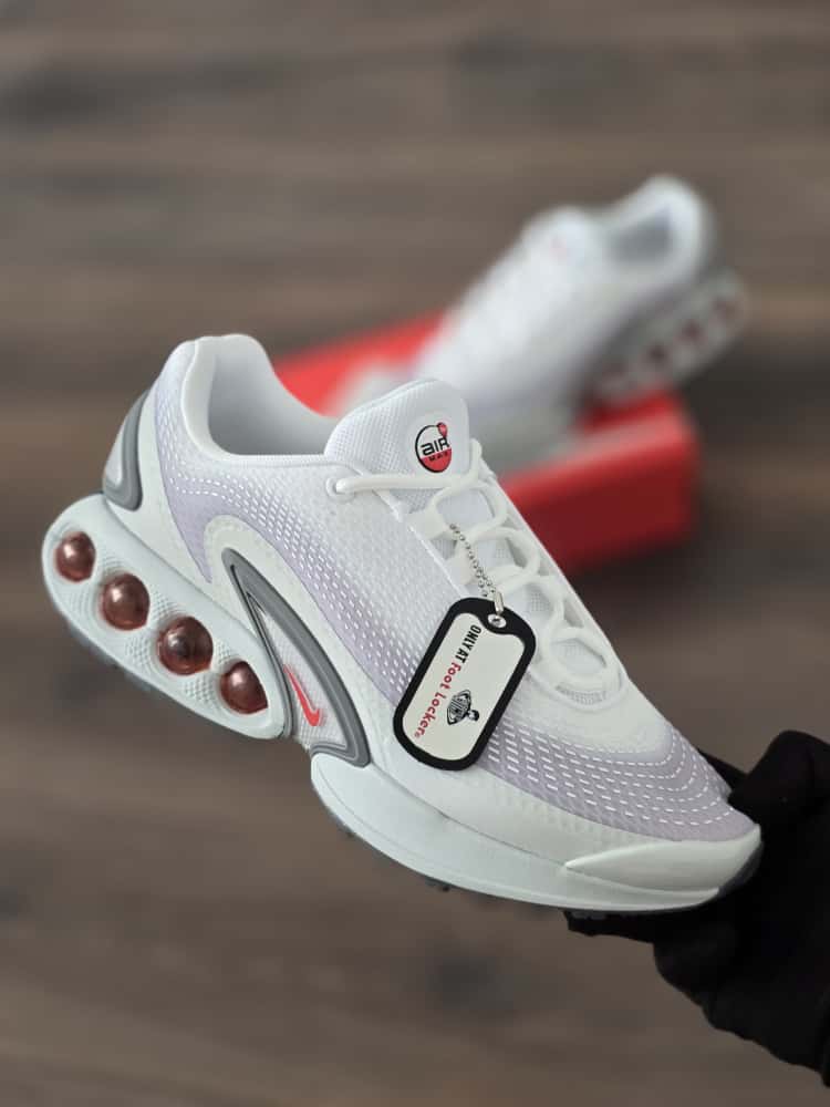 Air max dn blanca logo rojo