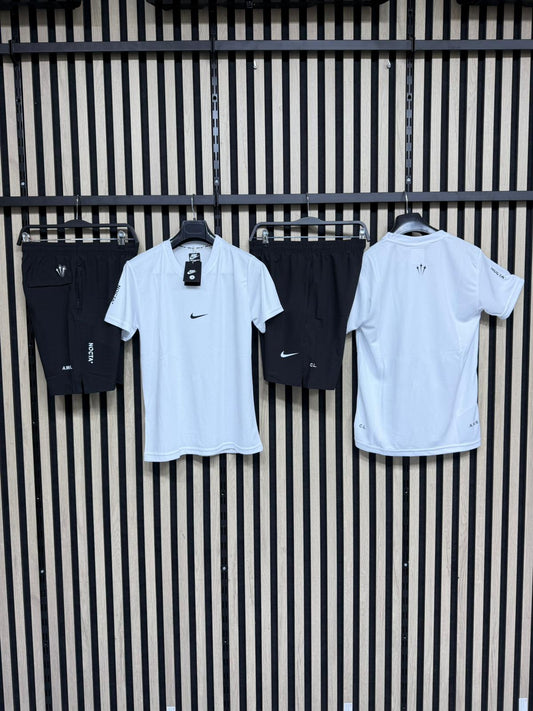 Conjunto corto nike blanco logo negro x nocta
