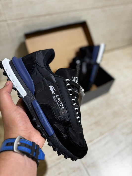 Zapatillas Lacoste Active negras y azules logo blanco