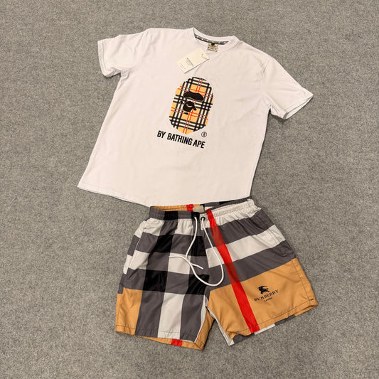 Conjunto burberry blanco x bape